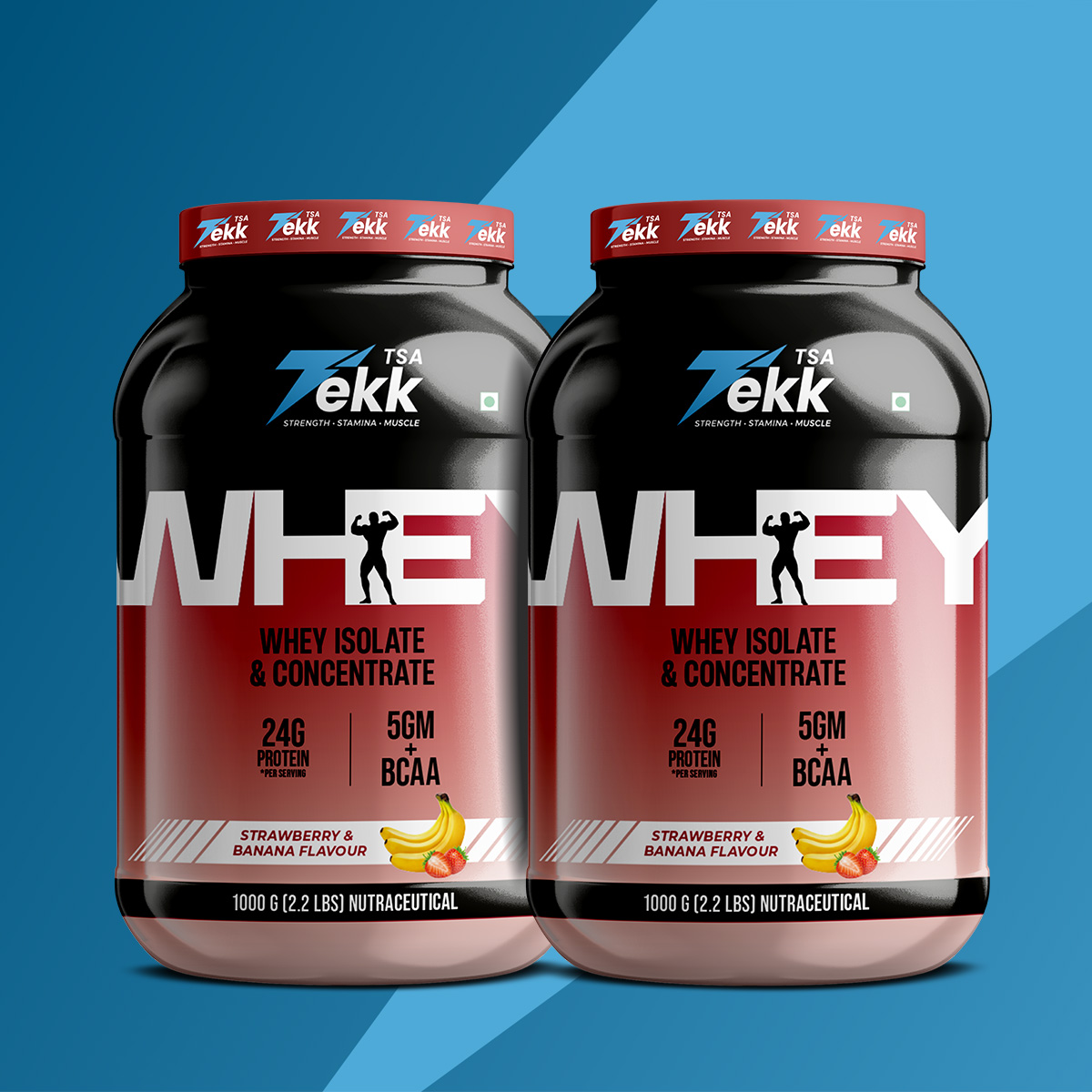 Strawberry + Banana Whey Twin Pack (1Kg + 1Kg)