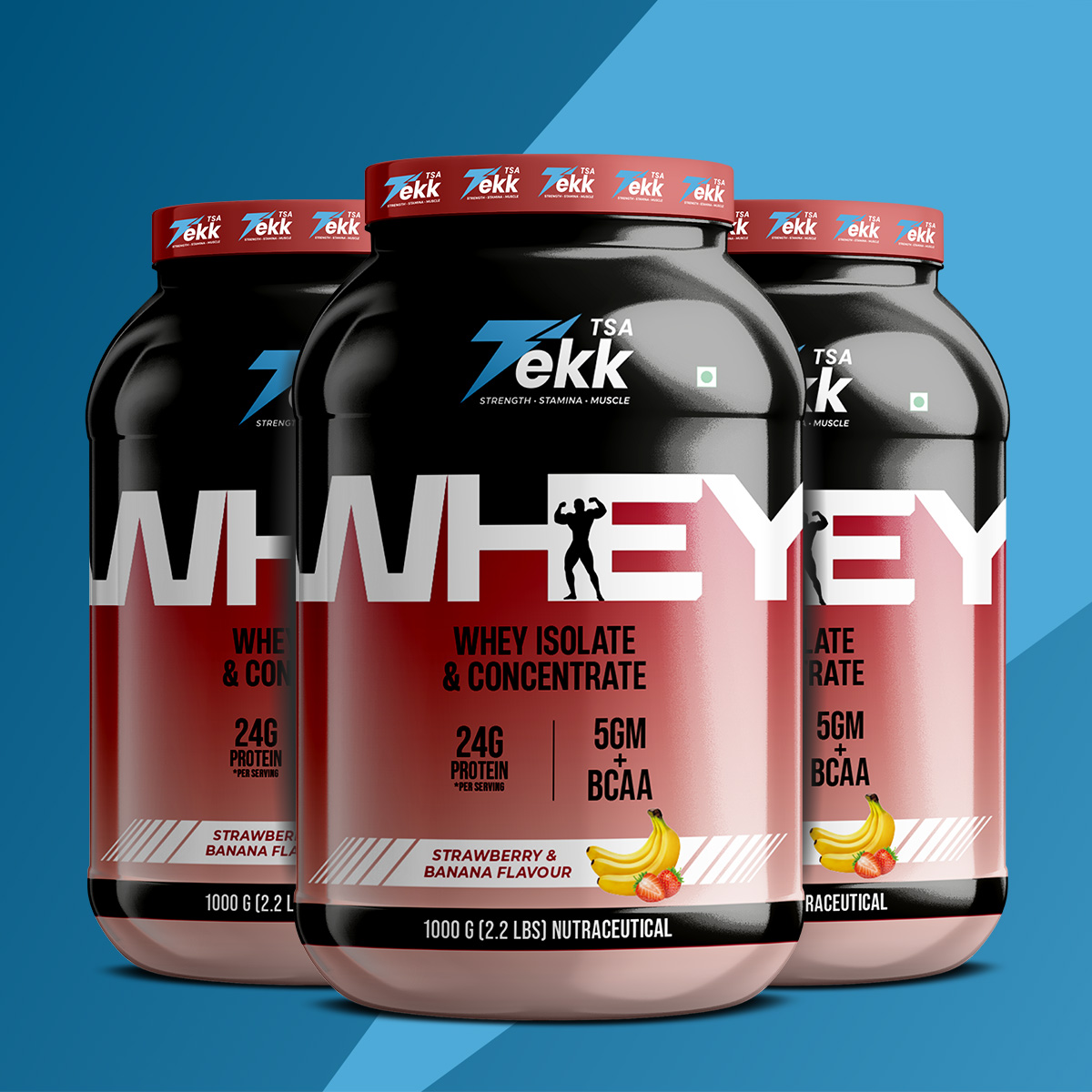 Strawberry + Banana Whey Triple Pack (1Kg x 3)