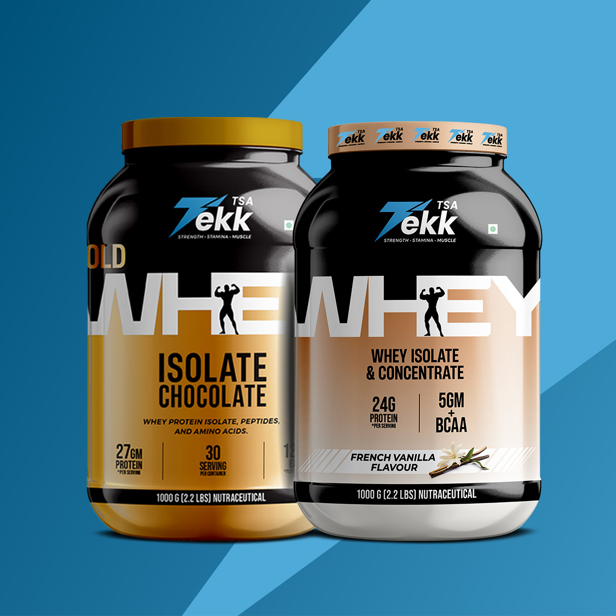 French Vanilla + Chocolate Whey (1Kg + 1Kg)