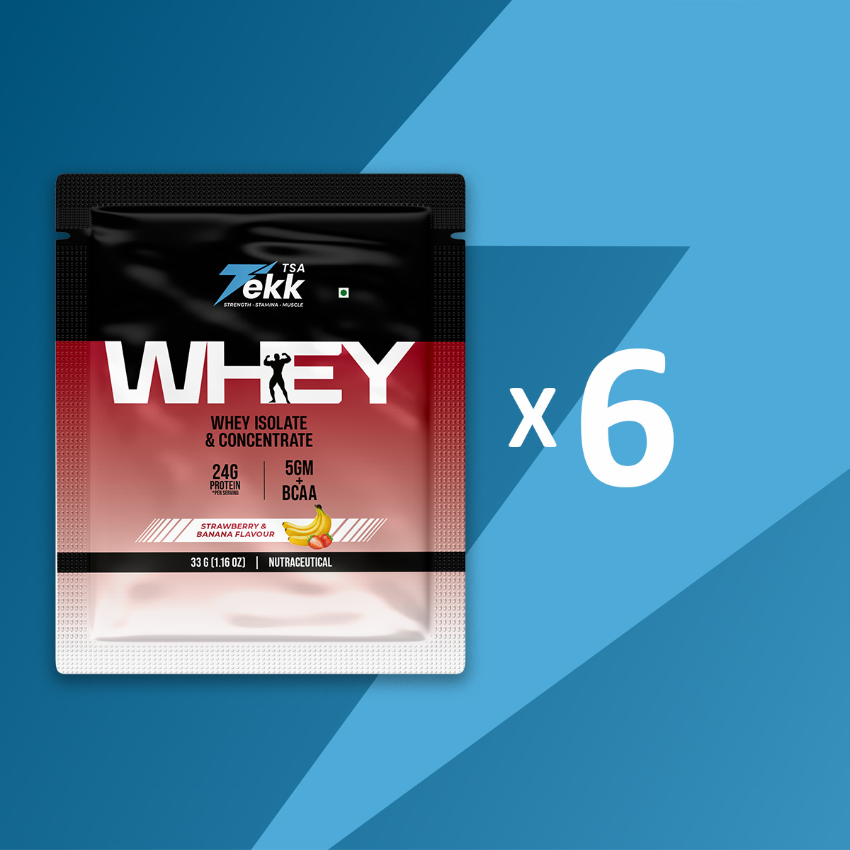 Sachet - Strawberry + Banana Whey (6 Sachets)